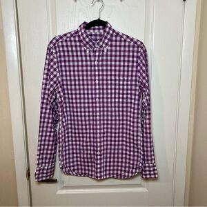J.Crew Men’s Purple/white Small Slim Fit Button Down Shirt plaid EUC